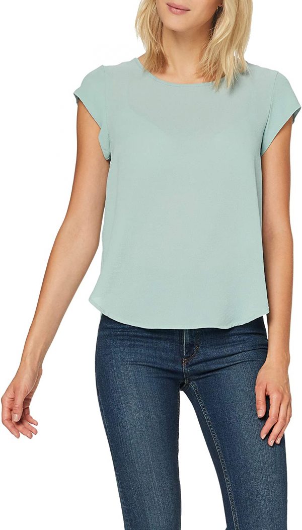 oodji Ultra Womens Jersey Top with Lace Details 